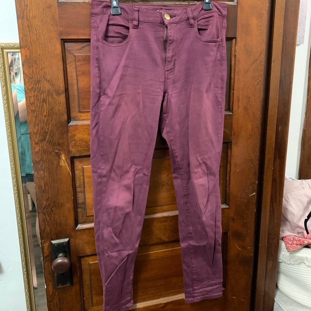 Burgundy American Eagle Jeans